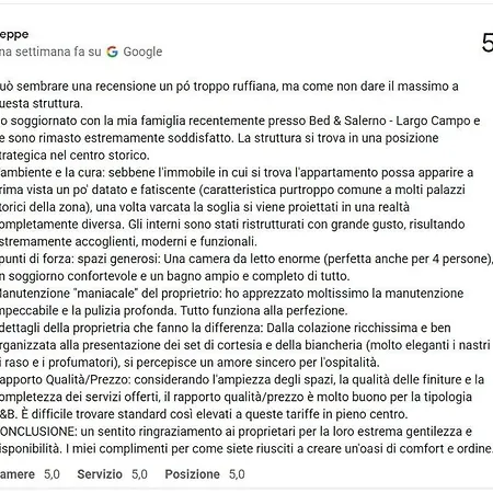 Alojamento de Acomodação e Pequeno-almoço Bed And - Largo Campo - Salerno