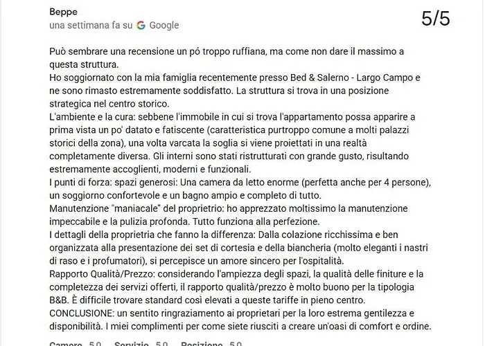 Alojamento de Acomodação e Pequeno-almoço Bed And - Largo Campo - Salerno